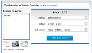 Product Options ie. Size, Colour, Font