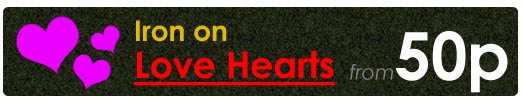 iron on love hearts